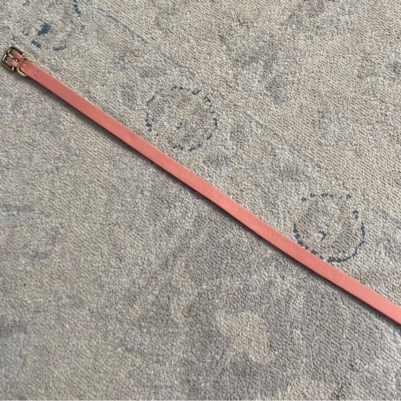 J. Crew Pink Leather Skinny Belt Small Gold Hardware - Picture 2 of 9